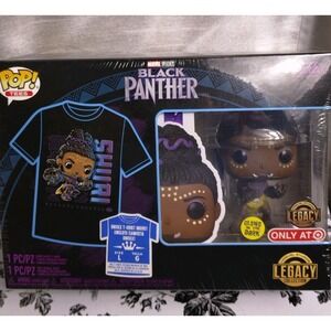 Funko Pop! Marvel Black Panther‎ Shuri, Glow In The Dark Figure & T-shirt Size L